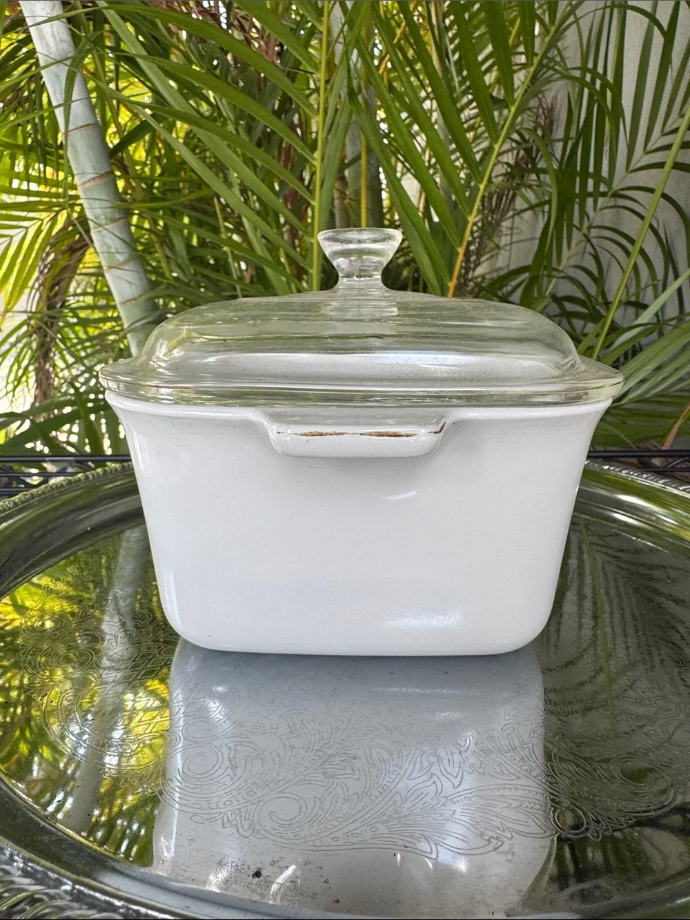 Corningware Blue Cornflower 1.5 QT White Casserole Dish with Glass Lid P-4-B